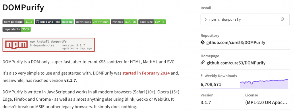 xss 방지 DOMPurify