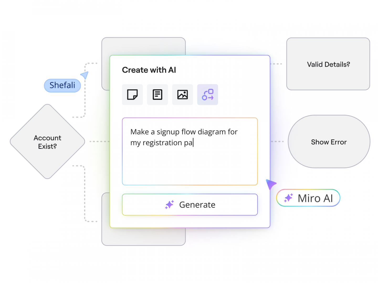 create with AI feature