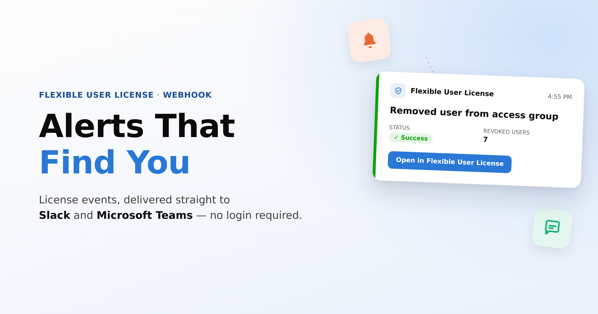 Flexible User License Webhook 연동 – Slack·Teams에서 라이선스 알림 바로 받기